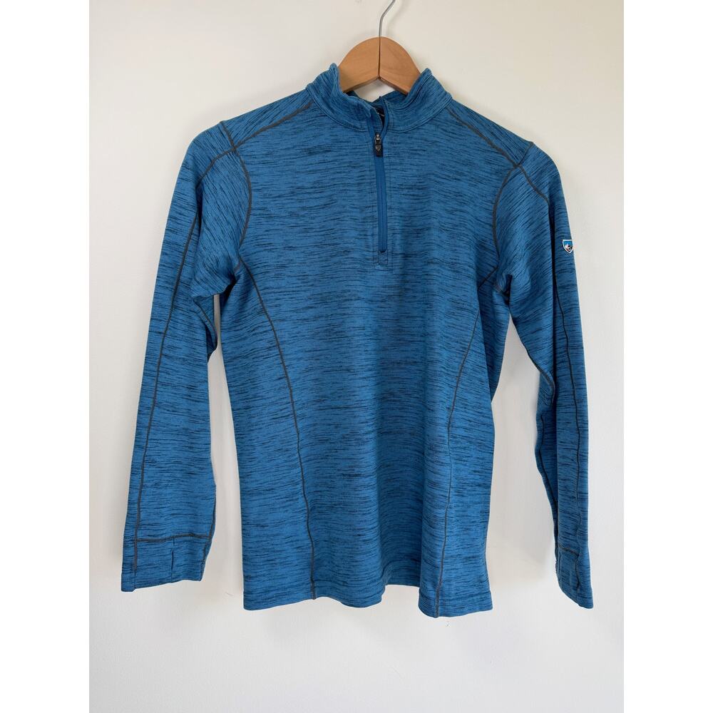 Kuhl 1/4 Zip Pullover Sweater Top Jacket Mid Layer Heather Blue Boys L Gorpcore